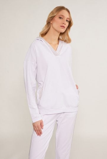 Bluza damska z dżetową aplikacją