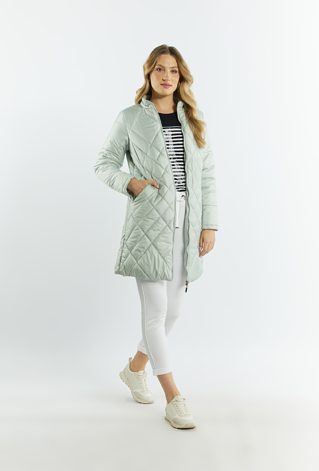 Pikowany płaszcz damski