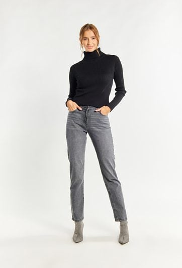 Damskie jeansy z szerokimi nogawkami