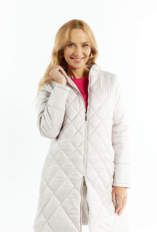 Pikowany płaszcz damski