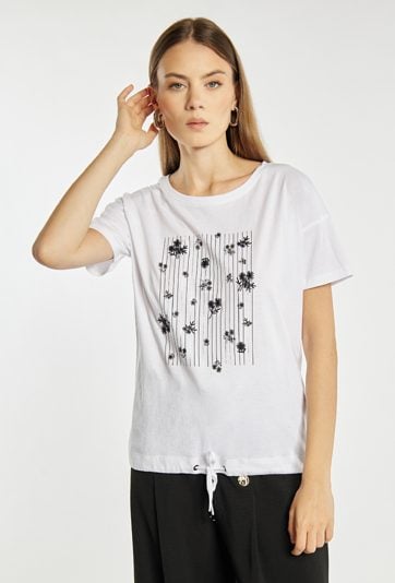 T-shirt z wiązaniem