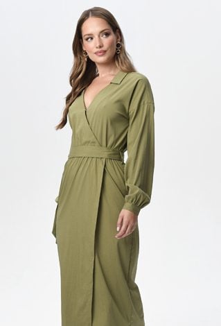 Sukienka typu szmizjerka w zielonym kolorze