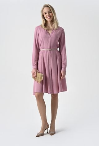 Różowa koszulowa sukienka