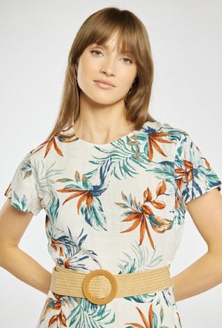 Sukienka z roślinnym wzorem