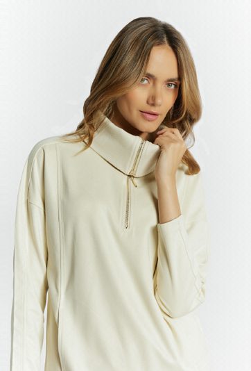 Bluza damska z wysokim kołnierzem