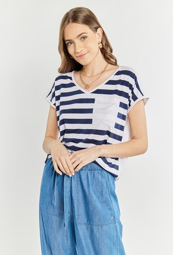 T-shirt damski z kieszonką