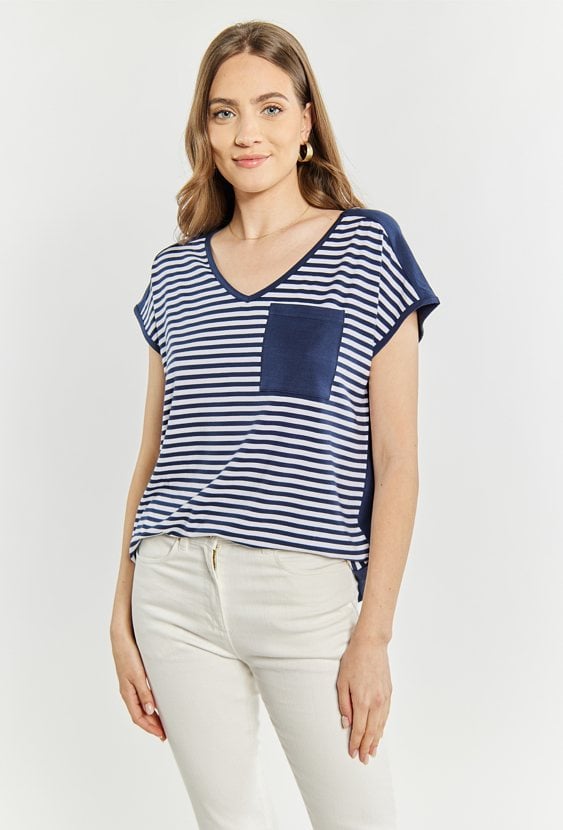 T-shirt damski z kieszonką