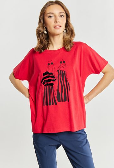 T-shirt damski z cekinami