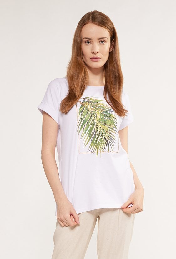 T-shirt z motywem roślinnym