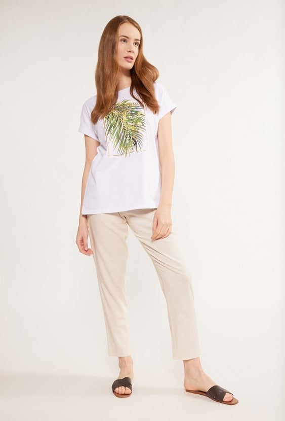 T-shirt z motywem roślinnym