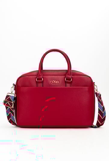 Aktówka na laptopa Nobo z kolorową taśmą