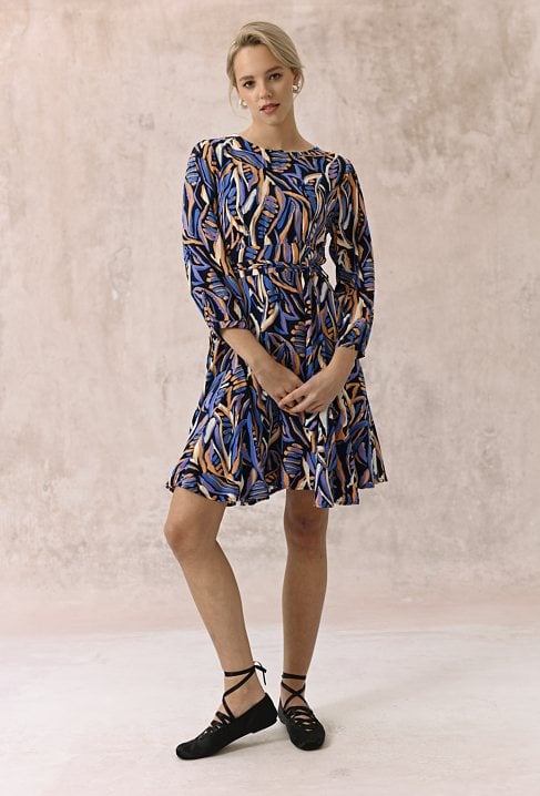 Wiskozowa sukienka w energetyczny print