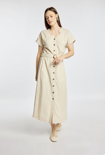 Sukienka z dodatkiem lnu