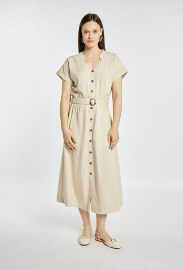 Sukienka z dodatkiem lnu