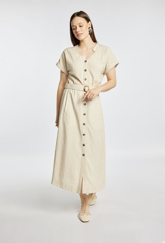 Sukienka z dodatkiem lnu