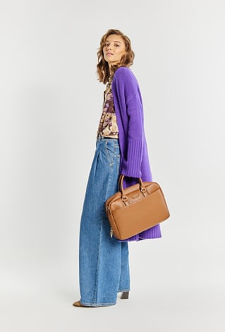 Aktówka na laptopa Nobo z kolorową taśmą