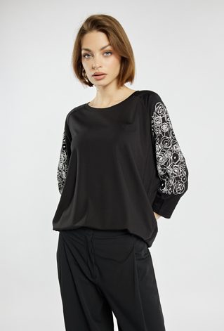 Czarny T-shirt damski