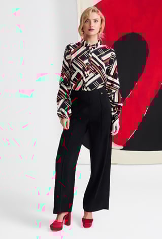 Czarne szerokie spodnie z wiskozy