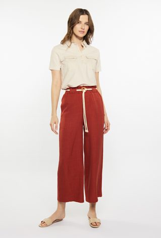 Spodnie damskie z paskiem