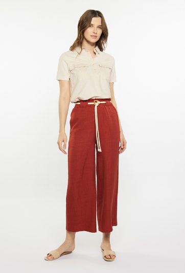 Spodnie damskie z paskiem