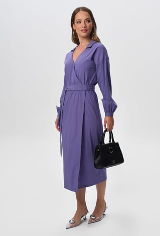 Sukienka typu szmizjerka w fioletowym kolorze
