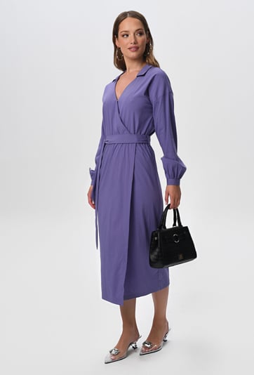 Sukienka typu szmizjerka w fioletowym kolorze