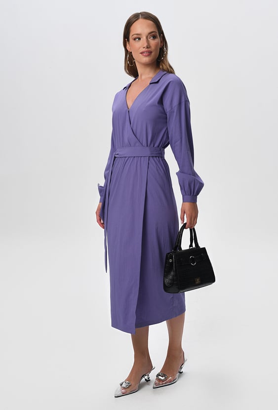 Sukienka typu szmizjerka w fioletowym kolorze