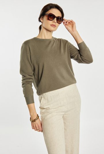 Gładki sweter damski