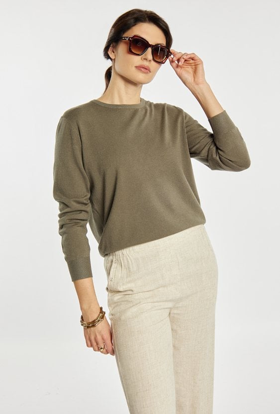 Gładki sweter damski