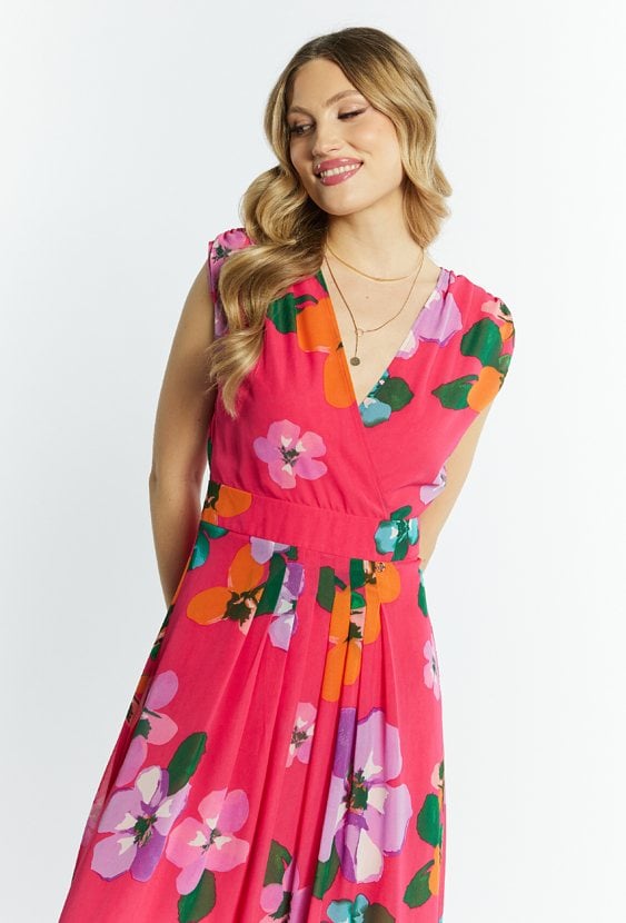 Długa sukienka w kwiatowy print