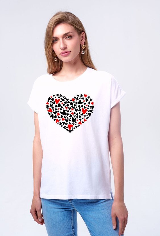T-shirt z grafiką serca