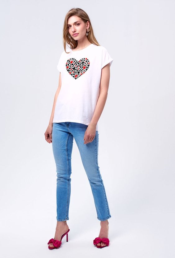 T-shirt z grafiką serca