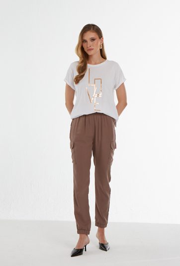 Biały T-shirt z napisem love