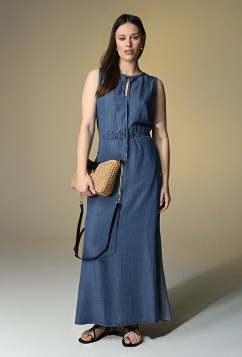 Maxi dżinsowa  sukienka