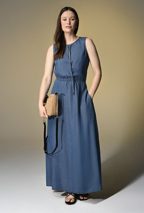 Maxi dżinsowa  sukienka