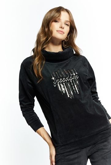 Bluza damska z cekinowym wzorem