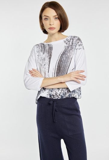 T-shirt damski z bawełną