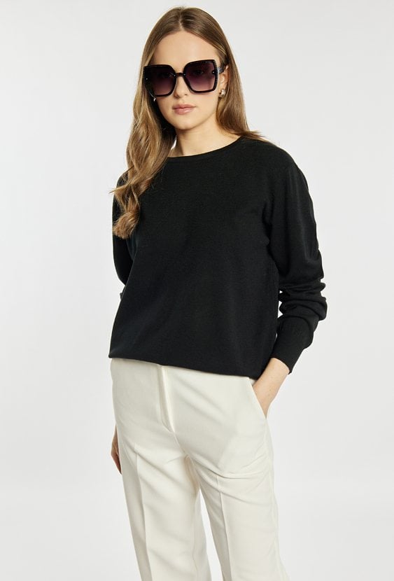 Gładki sweter damski