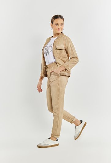 Spodnie dresowe z efektem sprania