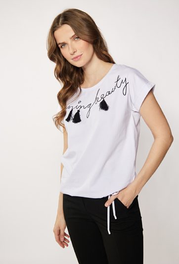 Bawełniany t-shirt z napisem