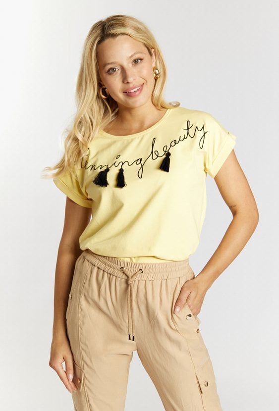 Bawełniany t-shirt z napisem