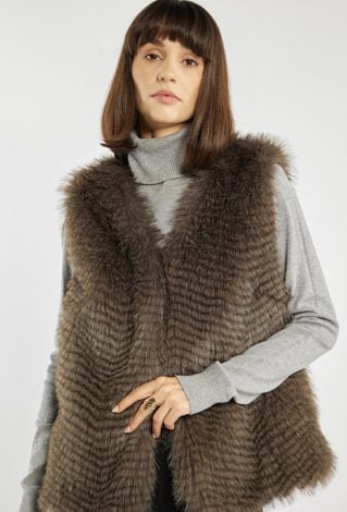 Kamizelka z miękkiego, sztucznego futerka