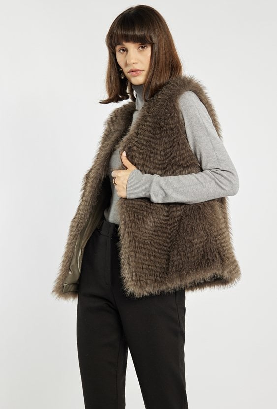 Kamizelka z miękkiego, sztucznego futerka