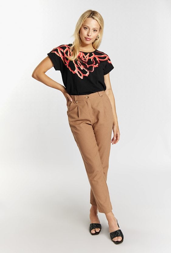 Bawełniany t-shirt ze zdobieniem