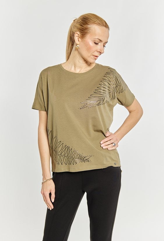 T-shirt damski z bawełny