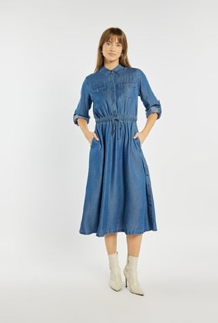 Sukienka koszulowa midi z lyocellu
