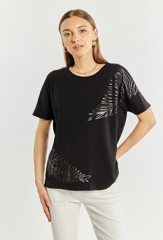 T-shirt damski z bawełny
