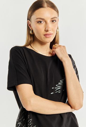 T-shirt damski z bawełny