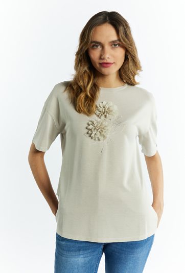 Bluzka damska z ciekawą aplikacją