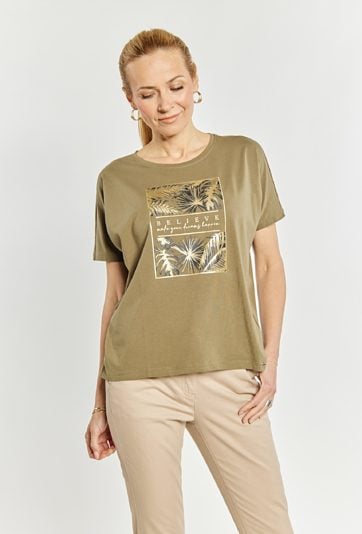 T-shirt damski z bawełny